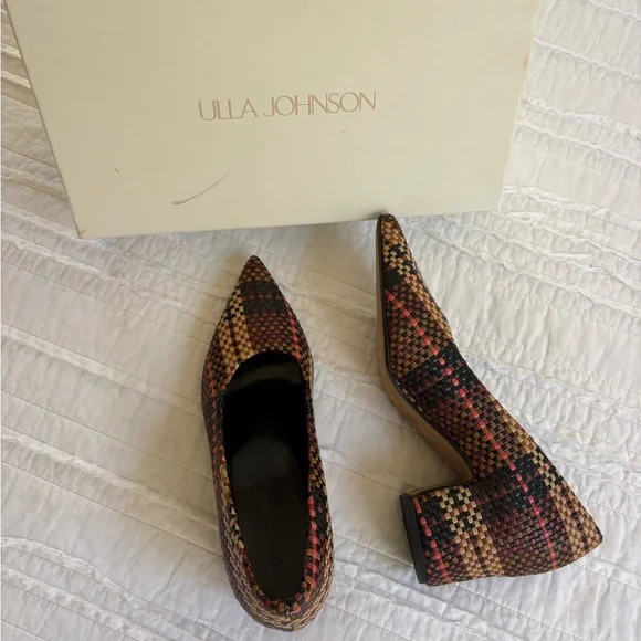 Ulla Johnson Woven Pointed-Toe Block Heel Pumps - Multicolor